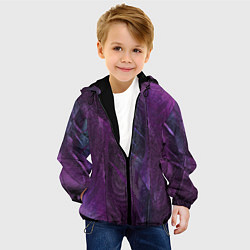Куртка с капюшоном детская Текстура из перьев, цвет: 3D-черный — фото 2