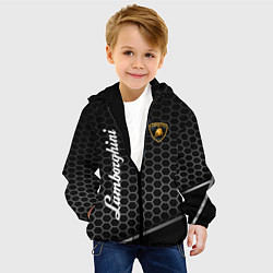 Куртка с капюшоном детская Lamborghini карбон, цвет: 3D-черный — фото 2