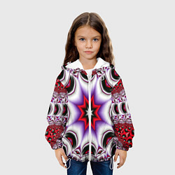 Куртка с капюшоном детская Грубый фрактальный узор, цвет: 3D-белый — фото 2