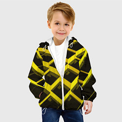 Куртка с капюшоном детская Желтые ступеньки, цвет: 3D-белый — фото 2