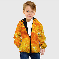 Куртка с капюшоном детская Бушующий огонь, цвет: 3D-черный — фото 2