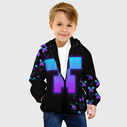 Куртка с капюшоном детская Minecraft градиент, цвет: 3D-черный — фото 2