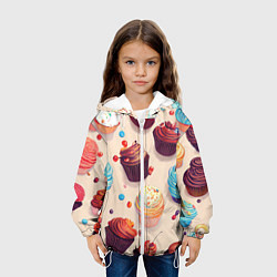 Куртка с капюшоном детская Капкейки на разный вкус, цвет: 3D-белый — фото 2