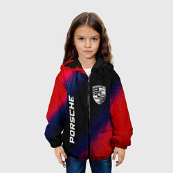 Куртка с капюшоном детская Porsche красный карбон, цвет: 3D-черный — фото 2