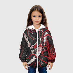 Куртка с капюшоном детская Японская змея уроборос, цвет: 3D-белый — фото 2