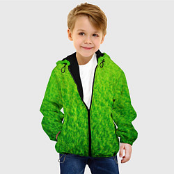 Куртка с капюшоном детская Трава зеленая, цвет: 3D-черный — фото 2
