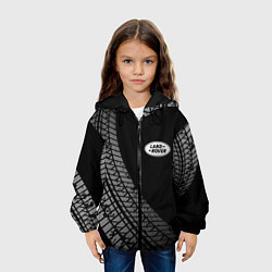 Куртка с капюшоном детская Land Rover tire tracks, цвет: 3D-черный — фото 2