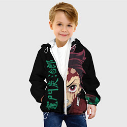 Куртка с капюшоном детская Танджиро из Demon Slayer, цвет: 3D-белый — фото 2