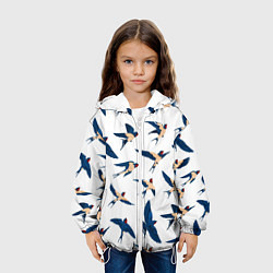Куртка с капюшоном детская Ласточки парят в небе, цвет: 3D-белый — фото 2