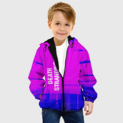 Куртка с капюшоном детская Death Stranding glitch text effect: по-вертикали, цвет: 3D-черный — фото 2