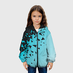 Куртка с капюшоном детская Осколки Абстракции, цвет: 3D-черный — фото 2