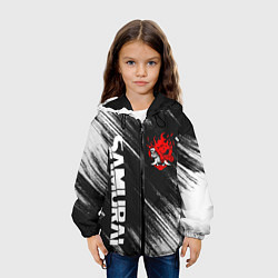 Куртка с капюшоном детская Киберпанк - Потертости - Samurai, цвет: 3D-черный — фото 2