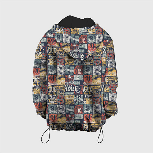 Детская куртка Спортивные логотипы / 3D-Черный – фото 2