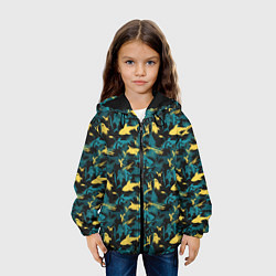 Куртка с капюшоном детская Акулы разноцветные, цвет: 3D-черный — фото 2