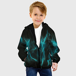 Куртка с капюшоном детская Абстрактный голубой дым, цвет: 3D-черный — фото 2
