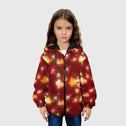 Куртка с капюшоном детская Неоновый листопад, цвет: 3D-черный — фото 2