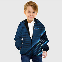 Куртка с капюшоном детская Ford Абстракция карбон, цвет: 3D-черный — фото 2
