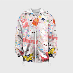 Куртка с капюшоном детская Skzoo Jinniret pattern cartoon avatar, цвет: 3D-белый