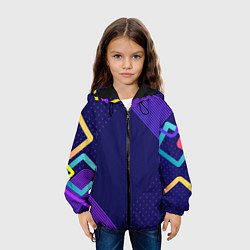 Куртка с капюшоном детская Линии и точки, цвет: 3D-черный — фото 2