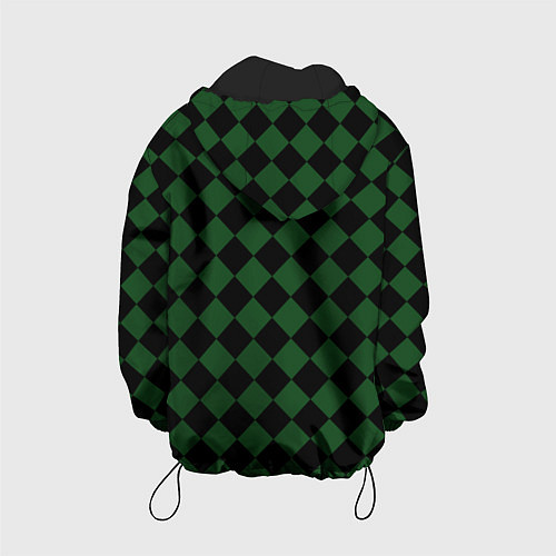Детская куртка Краснодар черно-зеленая клетка / 3D-Черный – фото 2