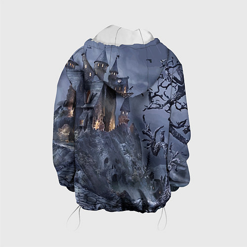 Детская куртка Старый заброшенный замок - Halloween / 3D-Белый – фото 2