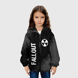 Куртка с капюшоном детская Fallout glitch на темном фоне: надпись, символ, цвет: 3D-черный — фото 2