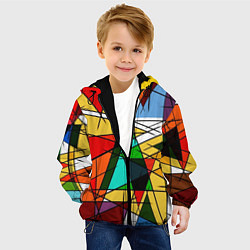 Куртка с капюшоном детская Грубый абстрактный фон, цвет: 3D-черный — фото 2