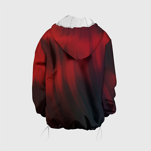 Детская куртка Красные абстрактные волны во тьме / 3D-Белый – фото 2