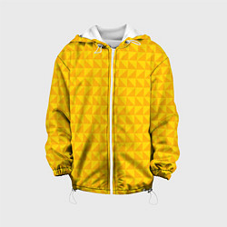 Куртка с капюшоном детская Геометрия - желтые треугольники, цвет: 3D-белый