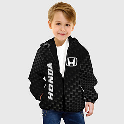 Куртка с капюшоном детская Honda карбоновый фон, цвет: 3D-черный — фото 2