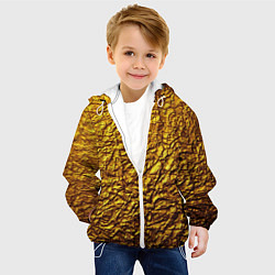 Куртка с капюшоном детская Золотая фольга, цвет: 3D-белый — фото 2