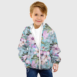 Куртка с капюшоном детская Яблоня в цвету акварель, цвет: 3D-белый — фото 2