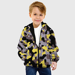 Куртка с капюшоном детская Камуфляж Yellow Stinger, цвет: 3D-черный — фото 2