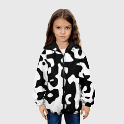 Куртка с капюшоном детская Камуфляж Cowskin крупный, цвет: 3D-черный — фото 2