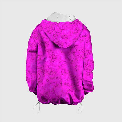 Детская куртка Розовый яркий неоновый узор с мраморной текстурой / 3D-Белый – фото 2