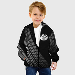 Куртка с капюшоном детская Daewoo tire tracks, цвет: 3D-черный — фото 2