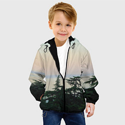 Куртка с капюшоном детская Мягкий рассвет, цвет: 3D-черный — фото 2