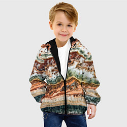 Куртка с капюшоном детская Натуральный природный камень агат, цвет: 3D-черный — фото 2
