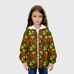 Куртка с капюшоном детская Хохлома - клубника и рябина, цвет: 3D-белый — фото 2