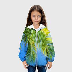 Куртка с капюшоном детская Пальма у неба, цвет: 3D-белый — фото 2