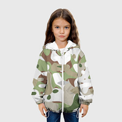 Куртка с капюшоном детская Камуфляж зимний лес крупный, цвет: 3D-белый — фото 2