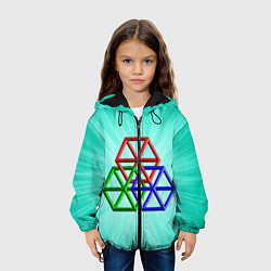 Куртка с капюшоном детская Невозможная геометрия - оптическая иллюзия, цвет: 3D-черный — фото 2