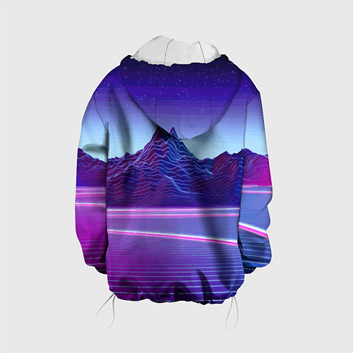 Детская куртка Neon mountains - Vaporwave / 3D-Белый – фото 2
