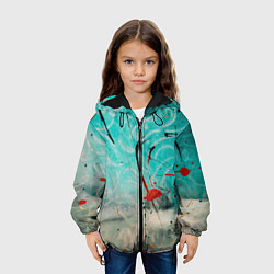 Куртка с капюшоном детская Абстрактные песок и небо с красками, цвет: 3D-черный — фото 2