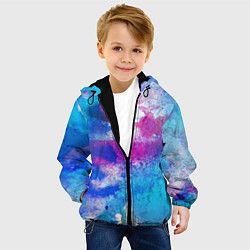 Куртка с капюшоном детская Радужная абстракция, цвет: 3D-черный — фото 2