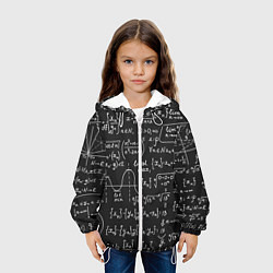 Куртка с капюшоном детская Геометрические формулы, цвет: 3D-белый — фото 2