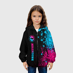 Куртка с капюшоном детская Brighton - neon gradient: по-вертикали, цвет: 3D-черный — фото 2