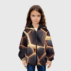 Куртка с капюшоном детская Сотовая лава, цвет: 3D-черный — фото 2