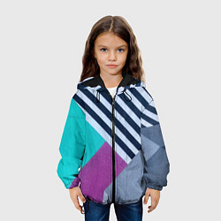 Куртка с капюшоном детская Разнообразные абстрактные паттерны, цвет: 3D-черный — фото 2