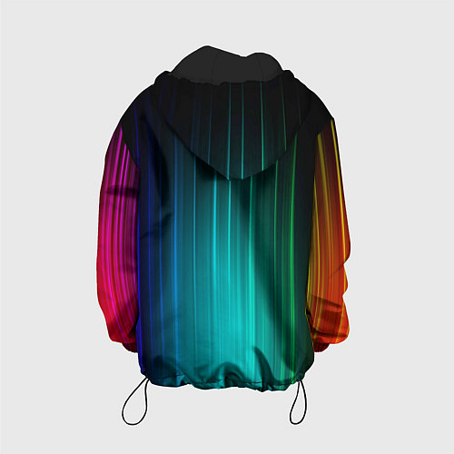 Детская куртка Радужные неоновые свечения / 3D-Черный – фото 2